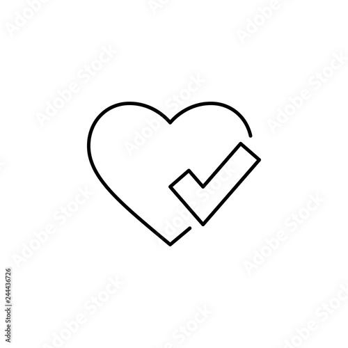 checked heart  icon. Element of Valentine's Day icon for mobile concept and web apps. Detailed checked heart  icon can be used for web and mobile