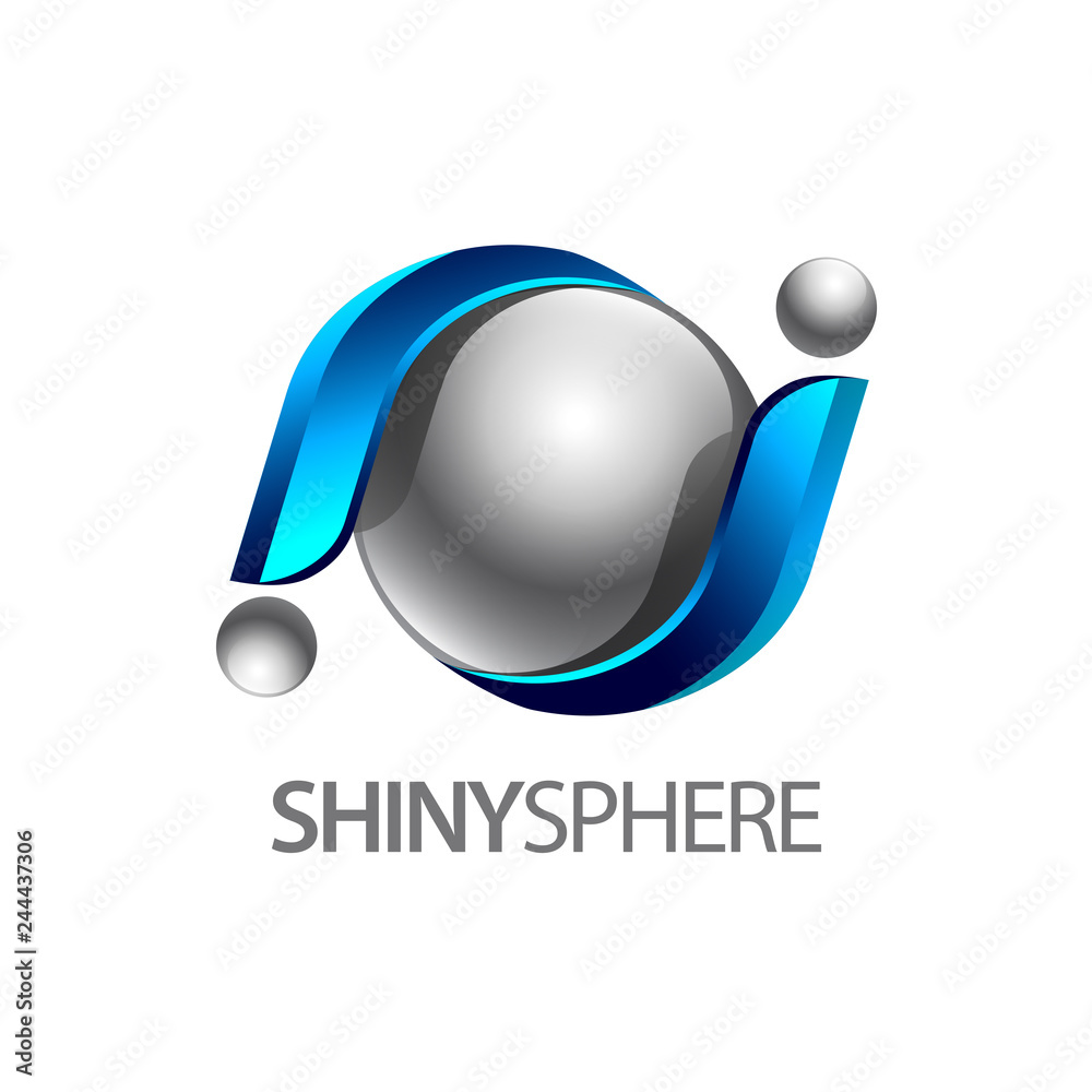 Shiny sphere 3d logo concept design. Symbol graphic template element Shiny sphere 3d logo concept design. Symbol graphic template element