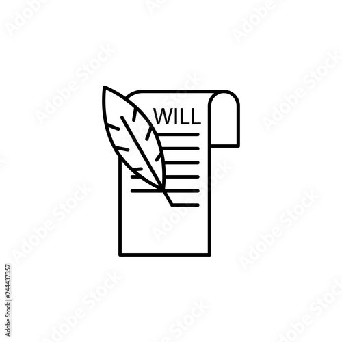 funeral, will icon. Element of death icon for mobile concept and web apps. Detailed funeral, will icon can be used for web and mobile