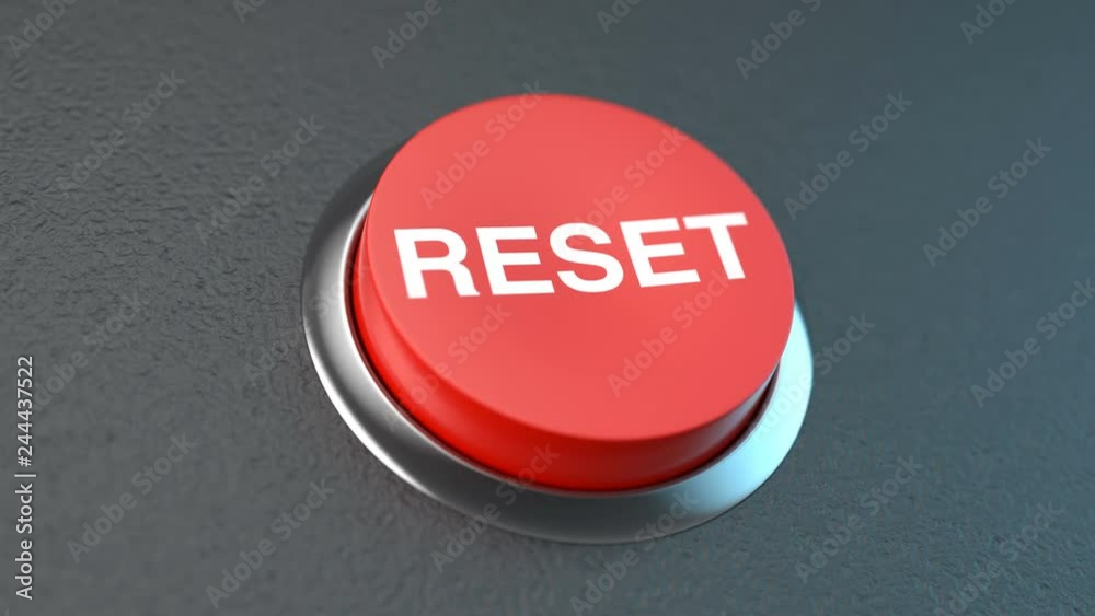 Beautiful animation from left to right red button symbolizing reset