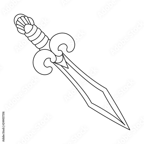 Vector design of sword  and dagger  icon. Collection of sword  and weapon stock symbol for web.