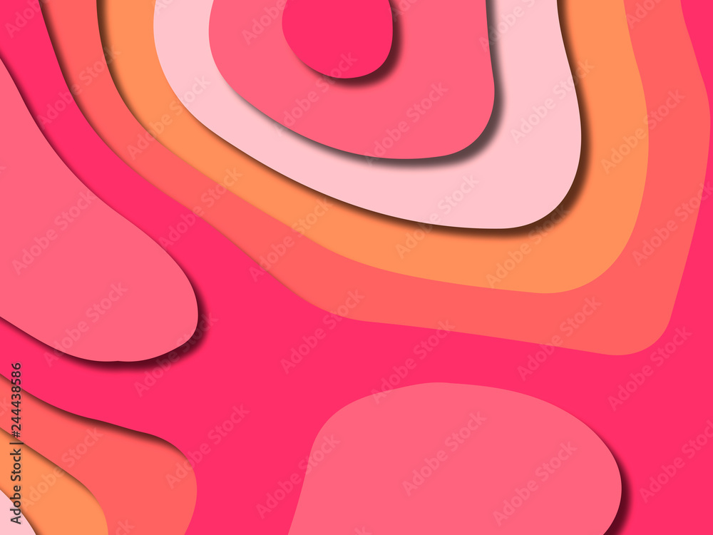 Obraz premium 3D abstract background with paper cut shapes.Abstract paper carve template background,for book cover.Paper cut background. Abstract realistic paper decoration for design