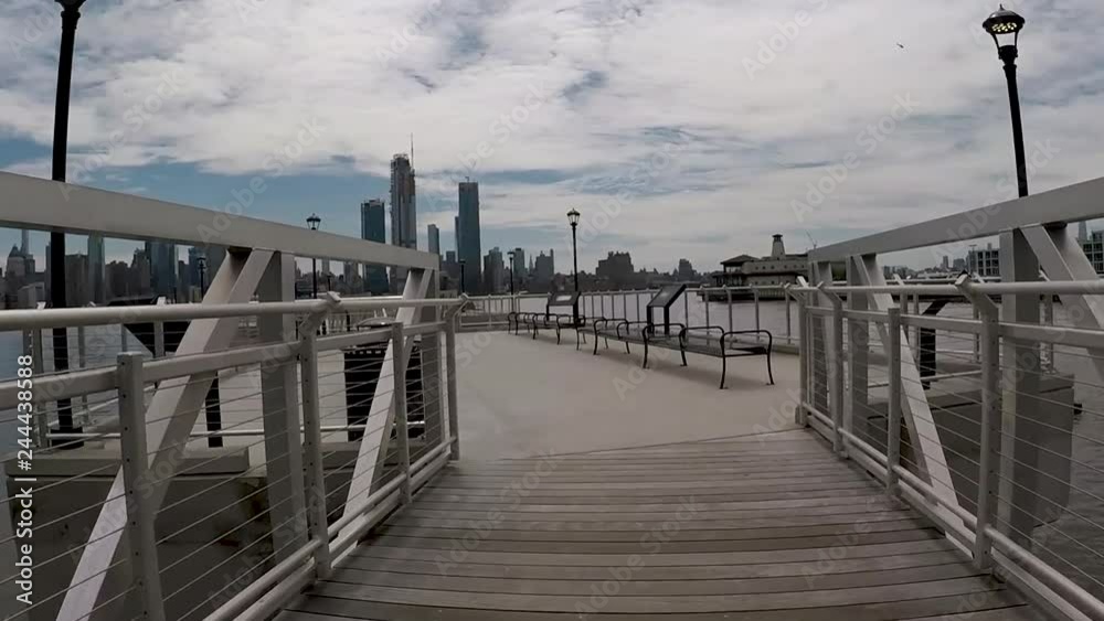 Pier on Hudson River Overlooking New York City Pier on Hudson River Overlooking New York City