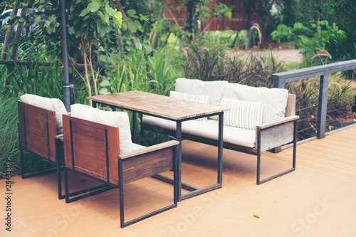 Dining table set in restaurant