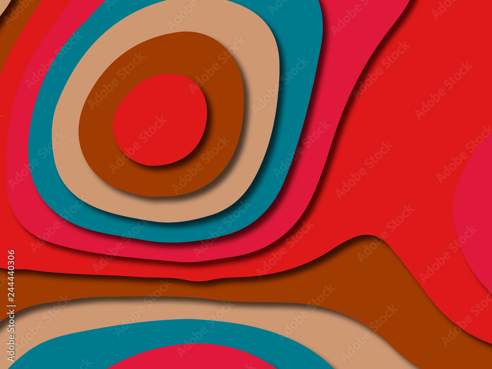 Obraz premium Paper art cartoon abstract waves. Paper carve background. Modern origami design template.Paper cut background. Abstract realistic paper decoration for design textured