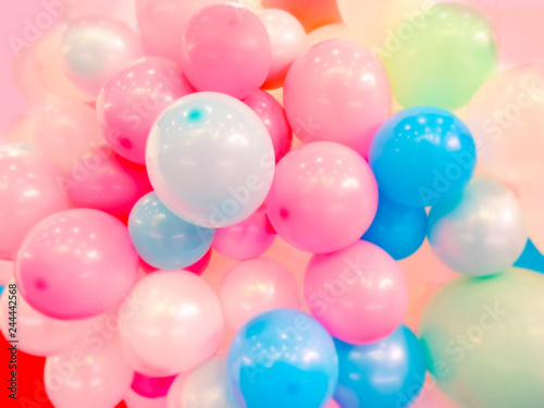 Pink balls. Balloons. Celebration. A lot of colorful balls. Holiday decoration.