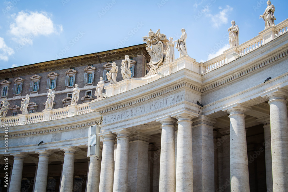 White pillars at St. Peter's basilica