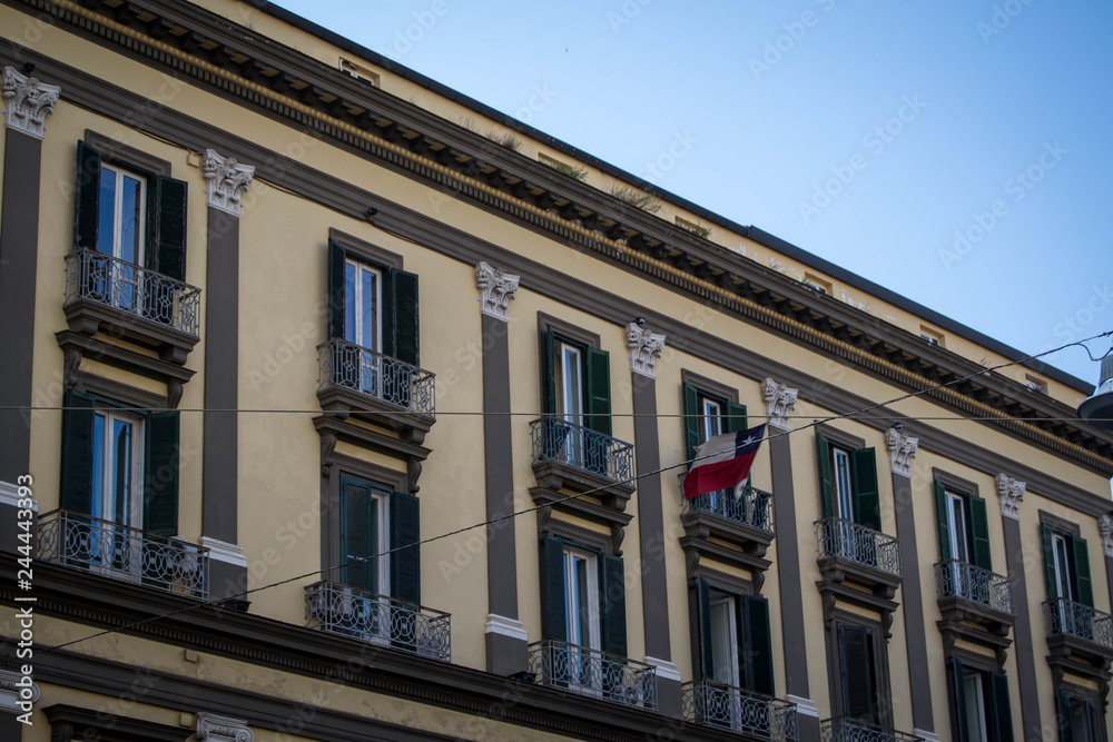 Italian building with flag