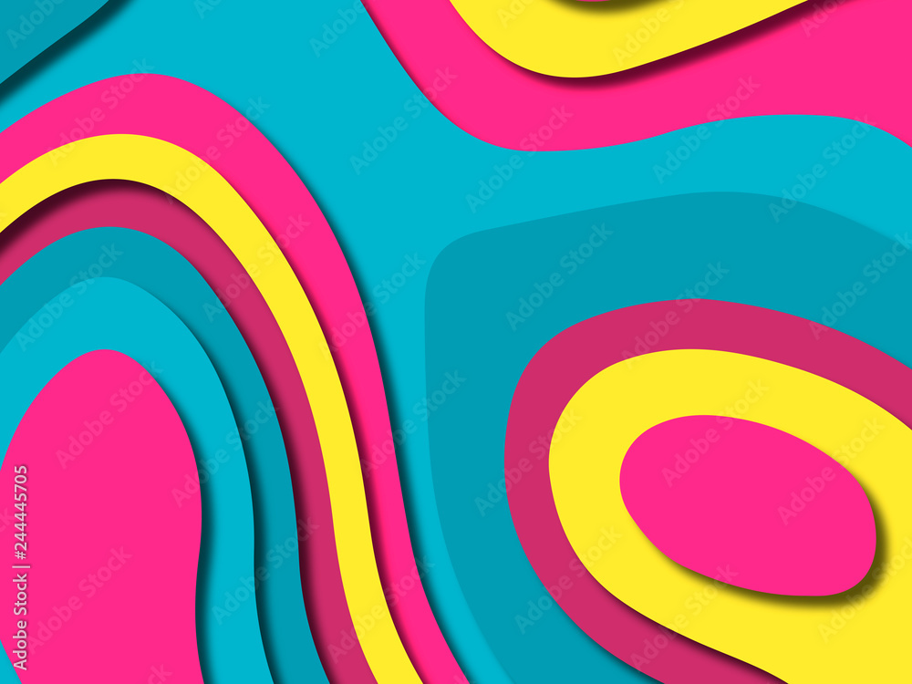 Obraz premium 3D abstract background with paper cut shapes.Abstract paper carve template background,for book cover.Paper cut background. Abstract realistic paper decoration for design