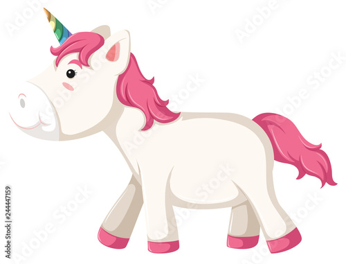 A unicorn character on white background