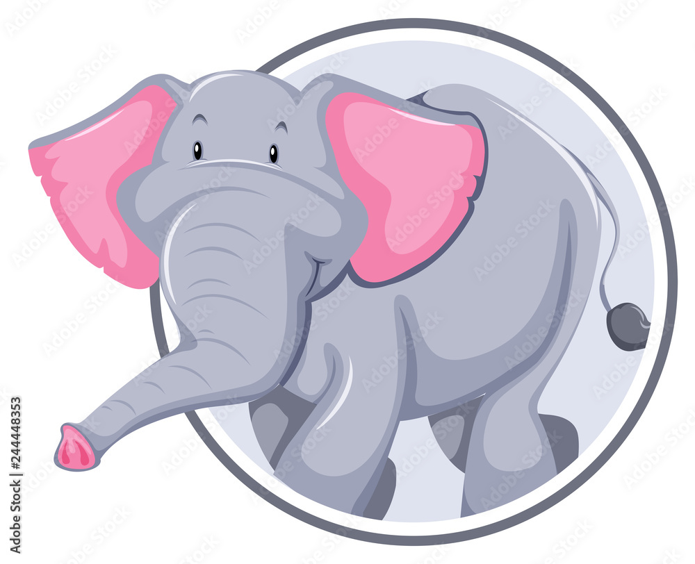 Elephant on circle banner