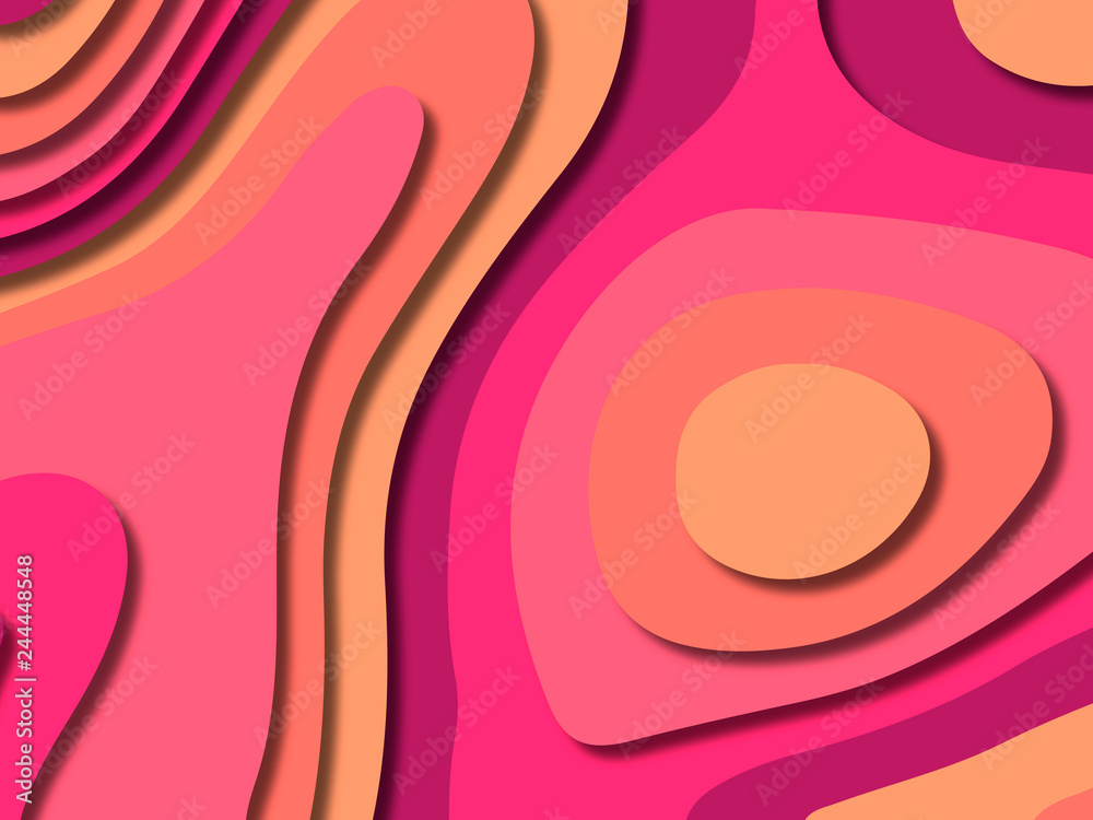 Obraz premium 3D abstract background with paper cut shapes.Abstract paper carve template background,for book cover.Paper cut background. Abstract realistic paper decoration for design