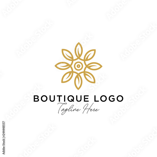 Abstract elegant tree leaf flower logo icon vector design. Universal creative premium symbol. Graceful jewel boutique vector sign