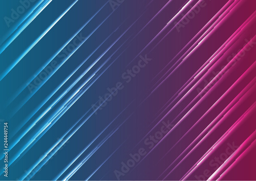 Blue purple glowing neon lines abstract background