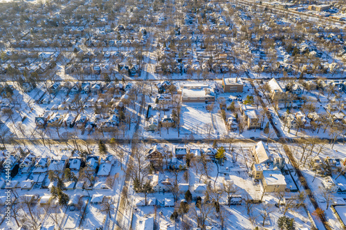 Arial landscape taken with a drone, Chicago area photo