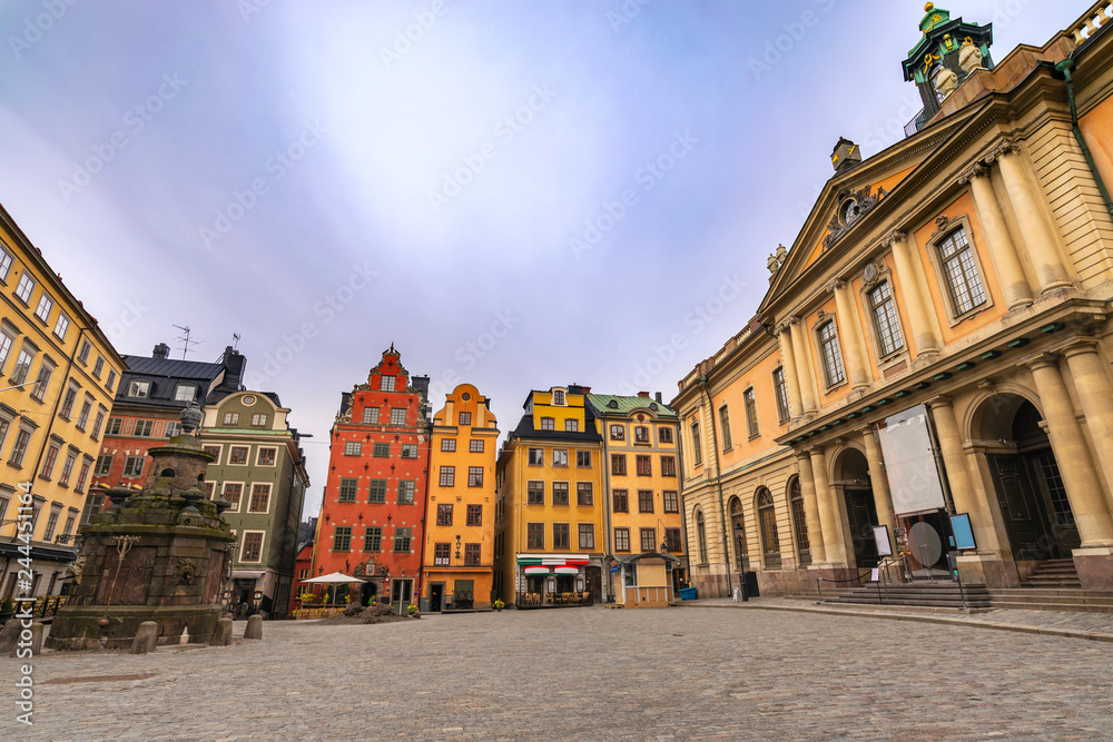 Stockholm Sweden, city skyline at Gamla Stan old town and Stortorget