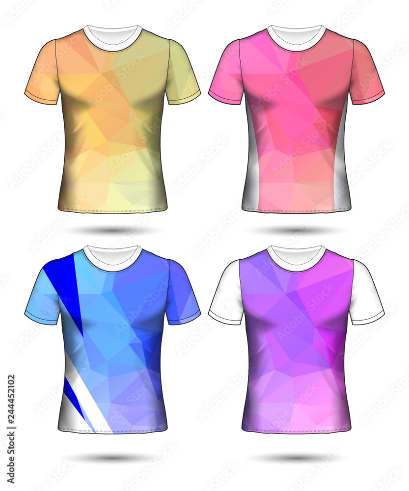 t-shirt templates abstract geometric collection of different colors polygonal mosaic t-shirt templates abstract geometric collection of different colors polygonal mosaic