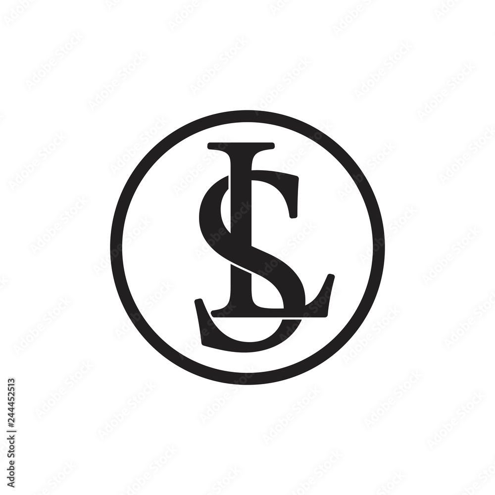 letters sl linked circle logo vector letters sl linked circle logo vector