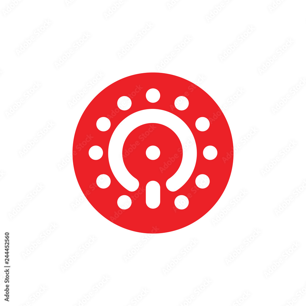 power button dots design circle logo vector power button dots design circle logo vector