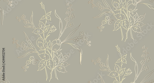 Wallpaper Mural Floral seamless pattern can be used for wallpaper, textile printing, card. vector illustration of roses on light background.  Torontodigital.ca