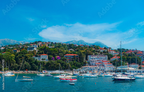 boats and yachts in boka kotor bay in montenegro marina © victoria chaikova