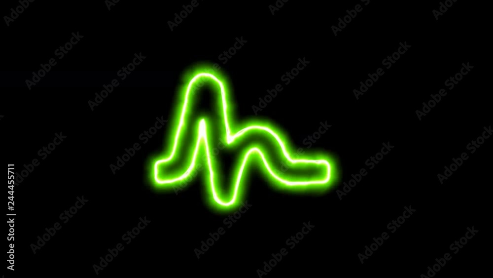 The appearance of the green neon symbol signature. Flicker, In - Out. Alpha channel Premultiplied - Matted with color black The appearance of the green neon symbol signature. Flicker, In - Out. Alpha channel Premultiplied - Matted with color black