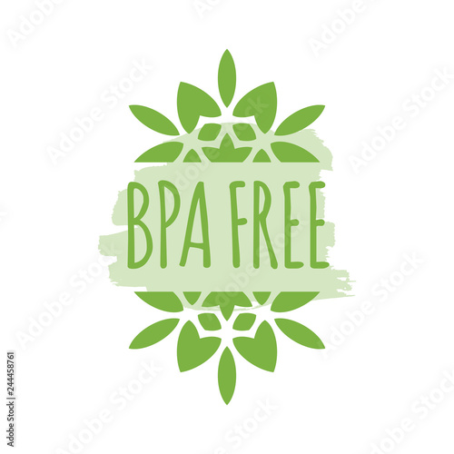 BPA free organic products stickers, Eco friendly template concept.