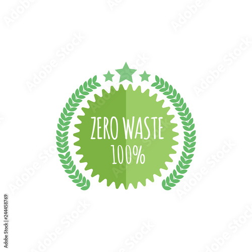 Zero waste organic products stickers, Eco friendly template concept.