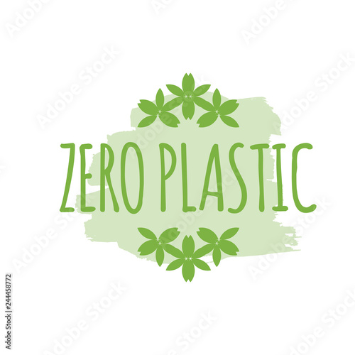 Plastic free organic products stickers, Eco friendly template concept.