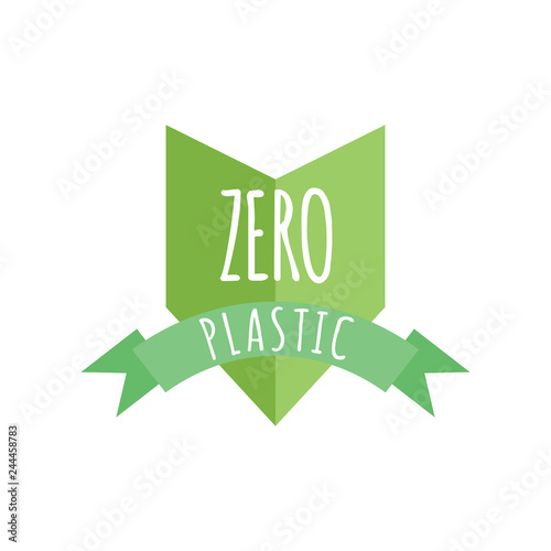 Plastic free organic products stickers, Eco friendly template concept.