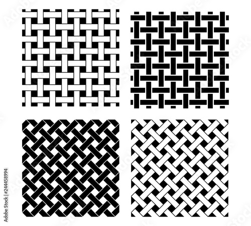 Seamless knot pattern in black and white, vector photo