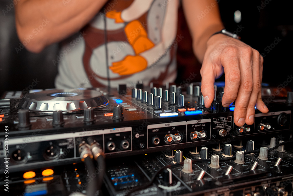 DJ console at the nightclub. Nightlife DJ console at the nightclub. Nightlife