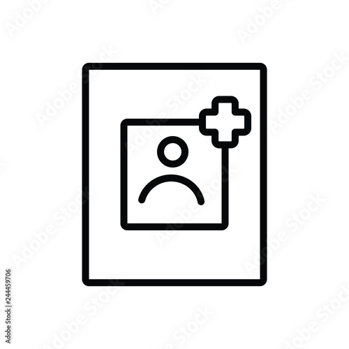 Black line icon for request 