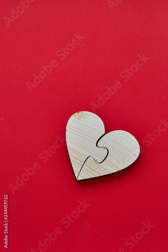 Heart shape wood for Valentine's Day