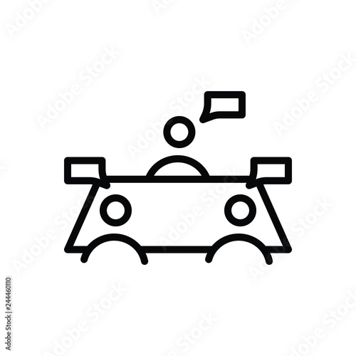Black line icon for discussion 