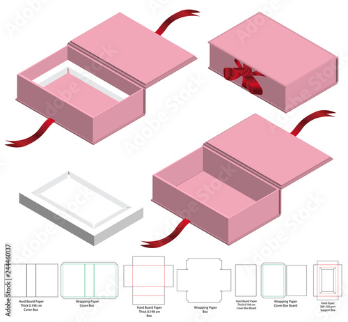 Box packaging die cut template design. 3d mock-up