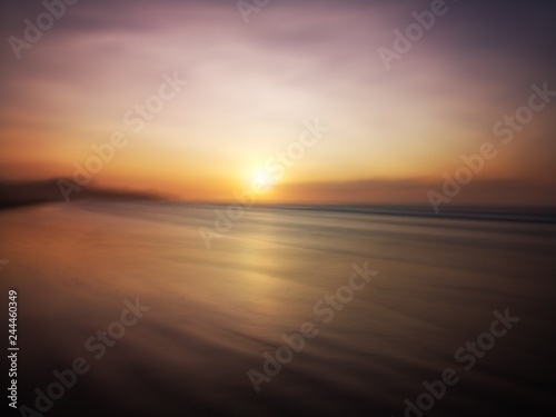Blurry background with sunset view 