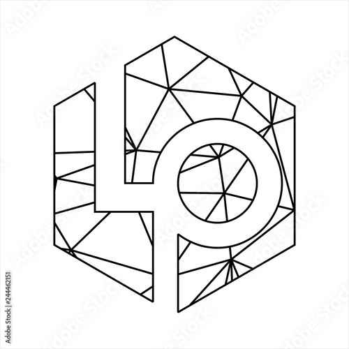 Lp initial geometric polygonal logo