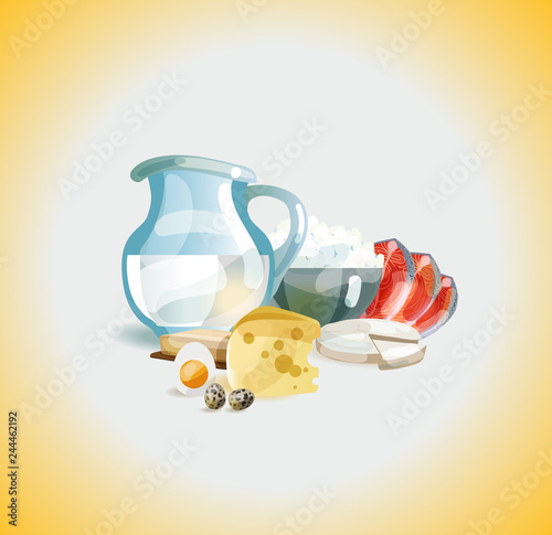 Healthy food. Natural organic products. Dairy