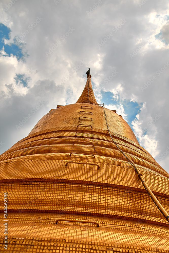 Golden mountain (phu khao thong), an ancient pagoda at Wat Saket temple in Bangkok, Thailand
