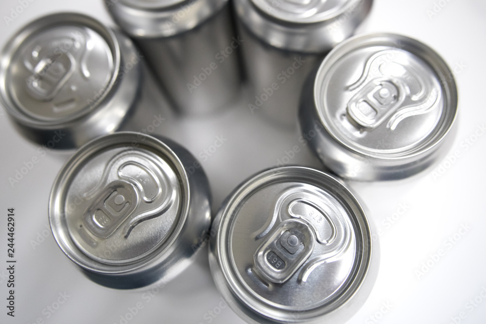 Group of an aluminum can of soda Group of an aluminum can of soda