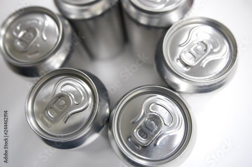 Group of an aluminum can of soda