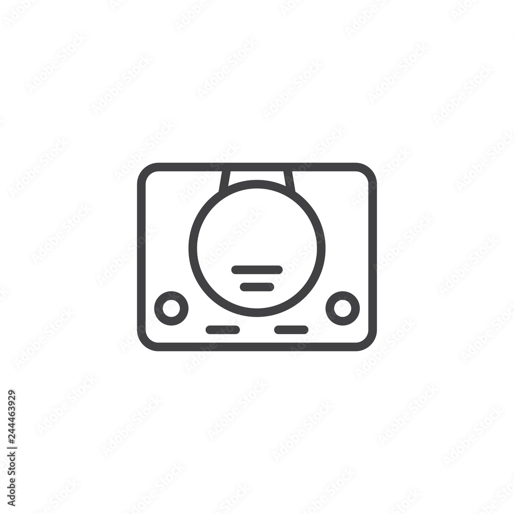 Video game console line icon. linear style sign for mobile concept and web design. Game console outline vector icon. Symbol, logo illustration. Pixel perfect vector graphics Video game console line icon. linear style sign for mobile concept and web design. Game console outline vector icon. Symbol, logo illustration. Pixel perfect vector graphics