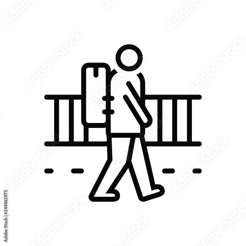 Black line icon for vagrant 