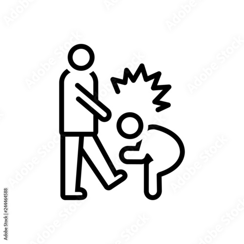 Black line icon for abusive 