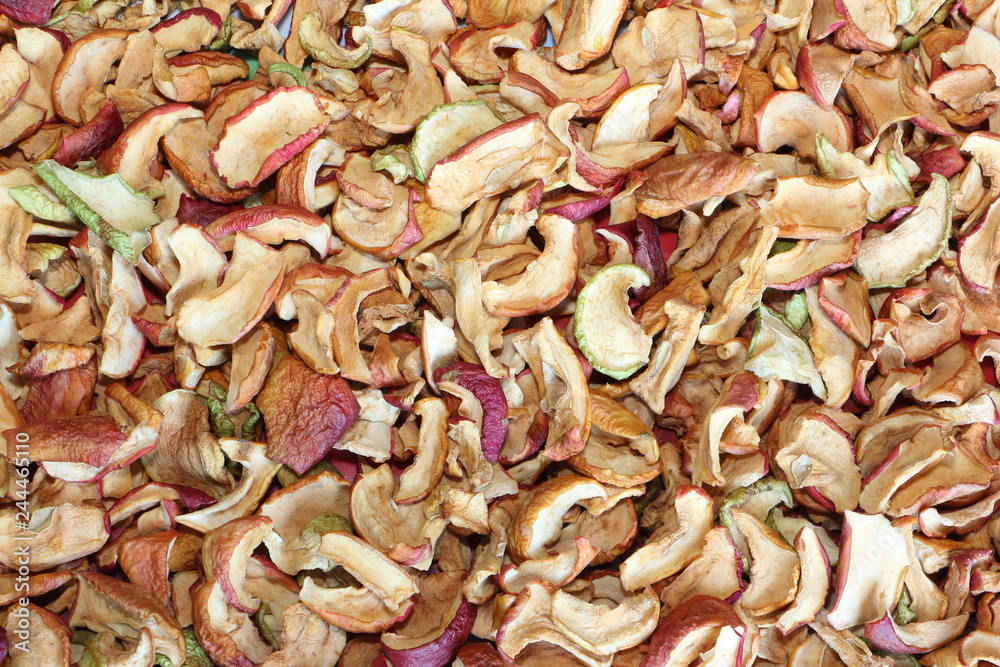 Sliced dried apples,natural background Sliced dried apples,natural background