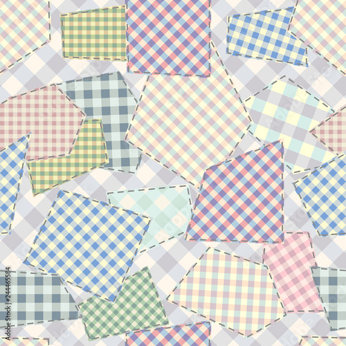 Patchwork textile pattern. Seamless quilting design background.