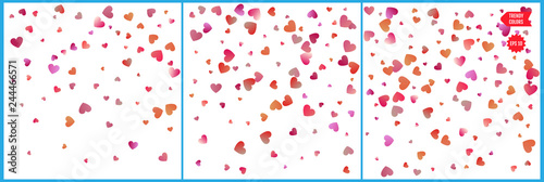 Red and pink hearts confetti 