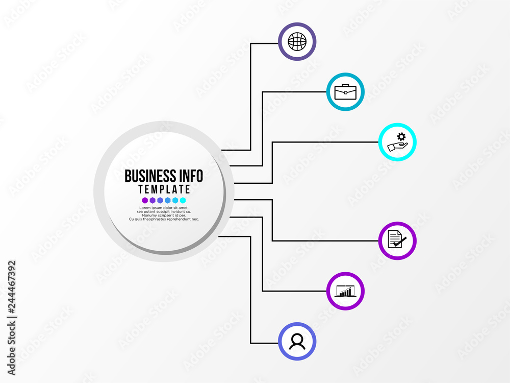 Business Infographics Element Vector Design Template. Data Visualization Timeline with circles, steps, number options most useful can be used for workflow layout, presentation, diagram, annual reports Business Infographics Element Vector Design Template. Data Visualization Timeline with circles, steps, number options most useful can be used for workflow layout, presentation, diagram, annual reports
