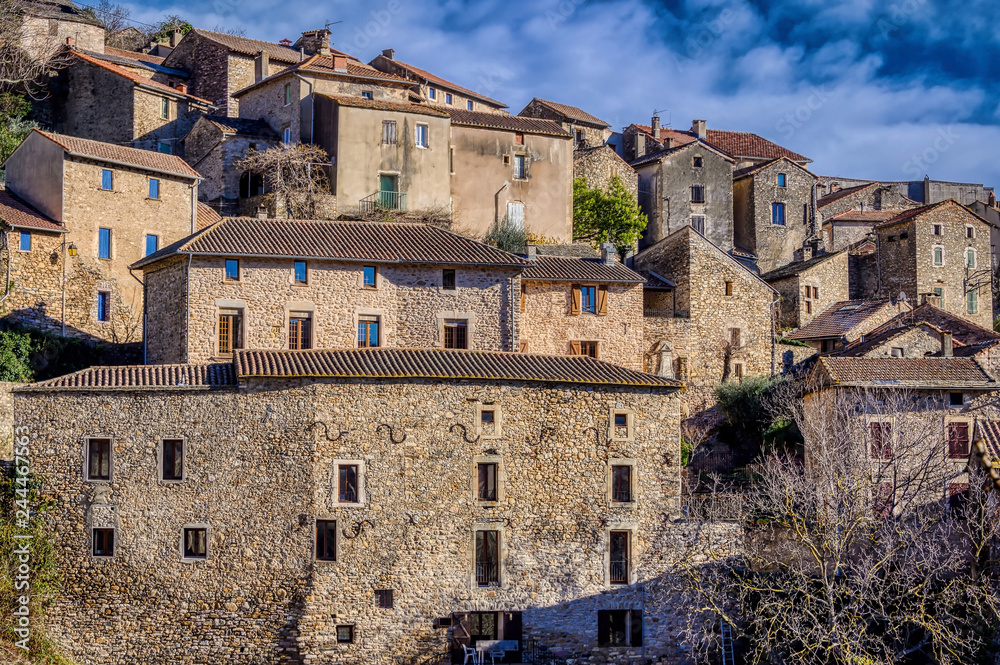 The village of Olargues in the Languedoc region of France